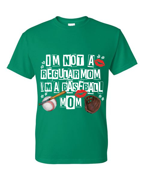 Not A Regular Baseball Mom (white)